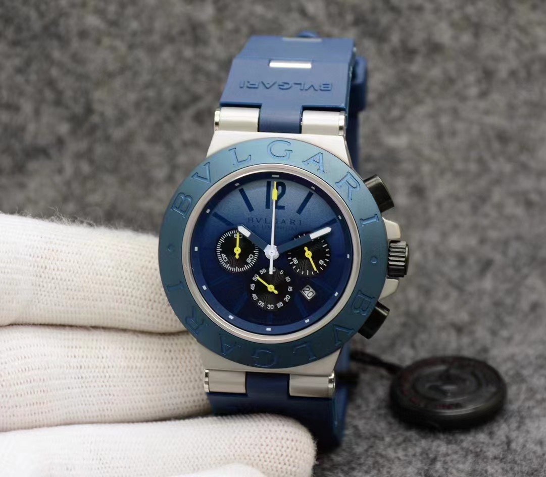 Bulgari BVLGARI Aluminum Capri Limited Edition 1000 103815 Blue Dial Pre-owned