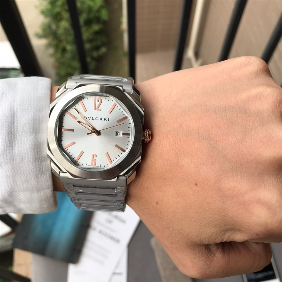 BVLGARI Octo Solo Tempo BGO38S 102118 BGO38SPG Gold Box & Papers