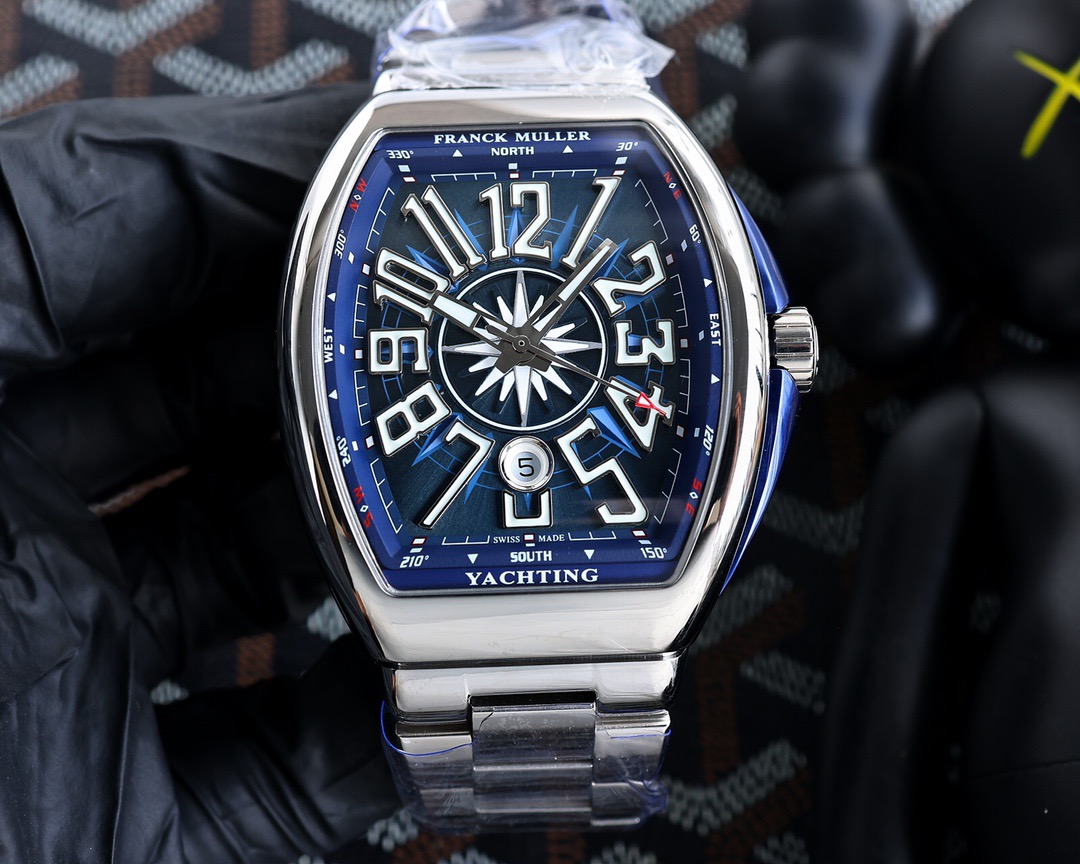 Franck Muller V45 SC DT Yachting 45mm Blue Dial Stainless Steel B&P 2024