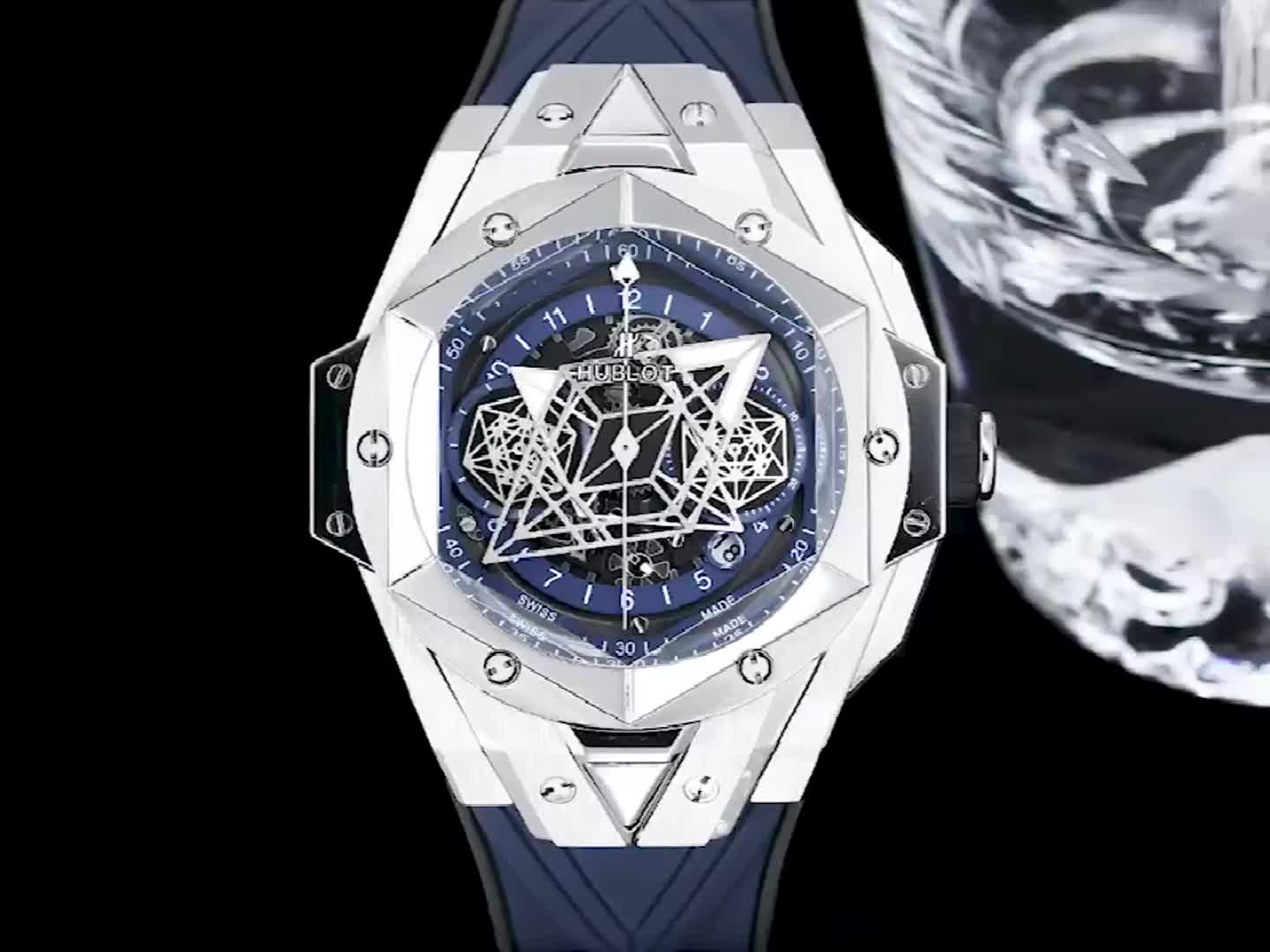 Hublot Big Bang Sang Bleu Unico Sang Bleu II Titanium Pavé 418.NX.5107.RX.1604.MXM20 USED mens