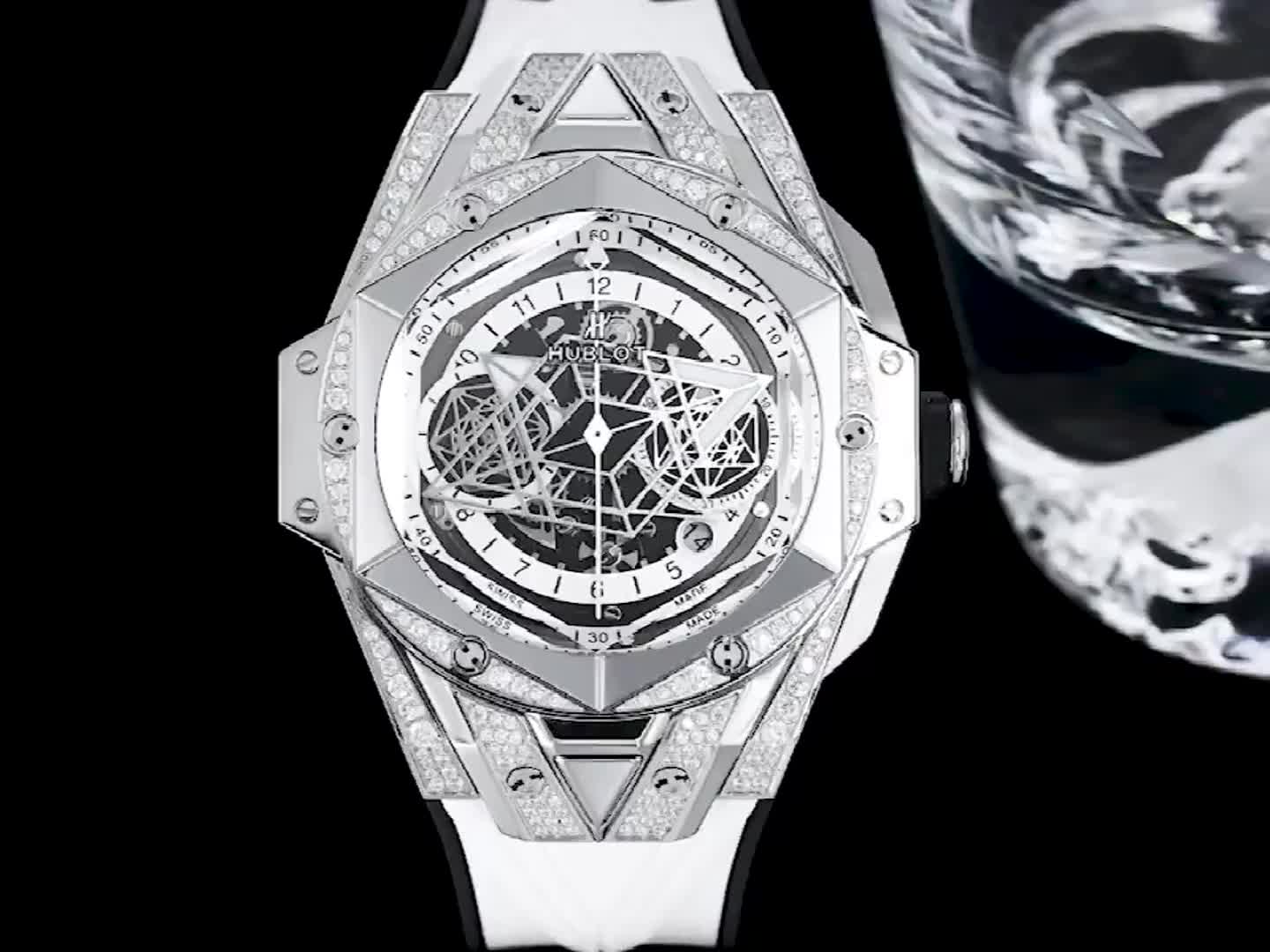 Hublot Big Bang Sang Bleu II Titanium White Pave 45mm