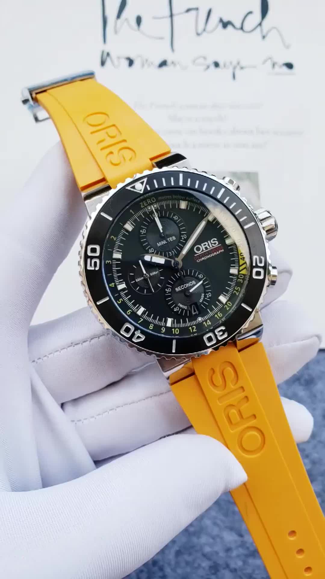 Oris Aquis Depth Gauge Silikon Sarı Kordon