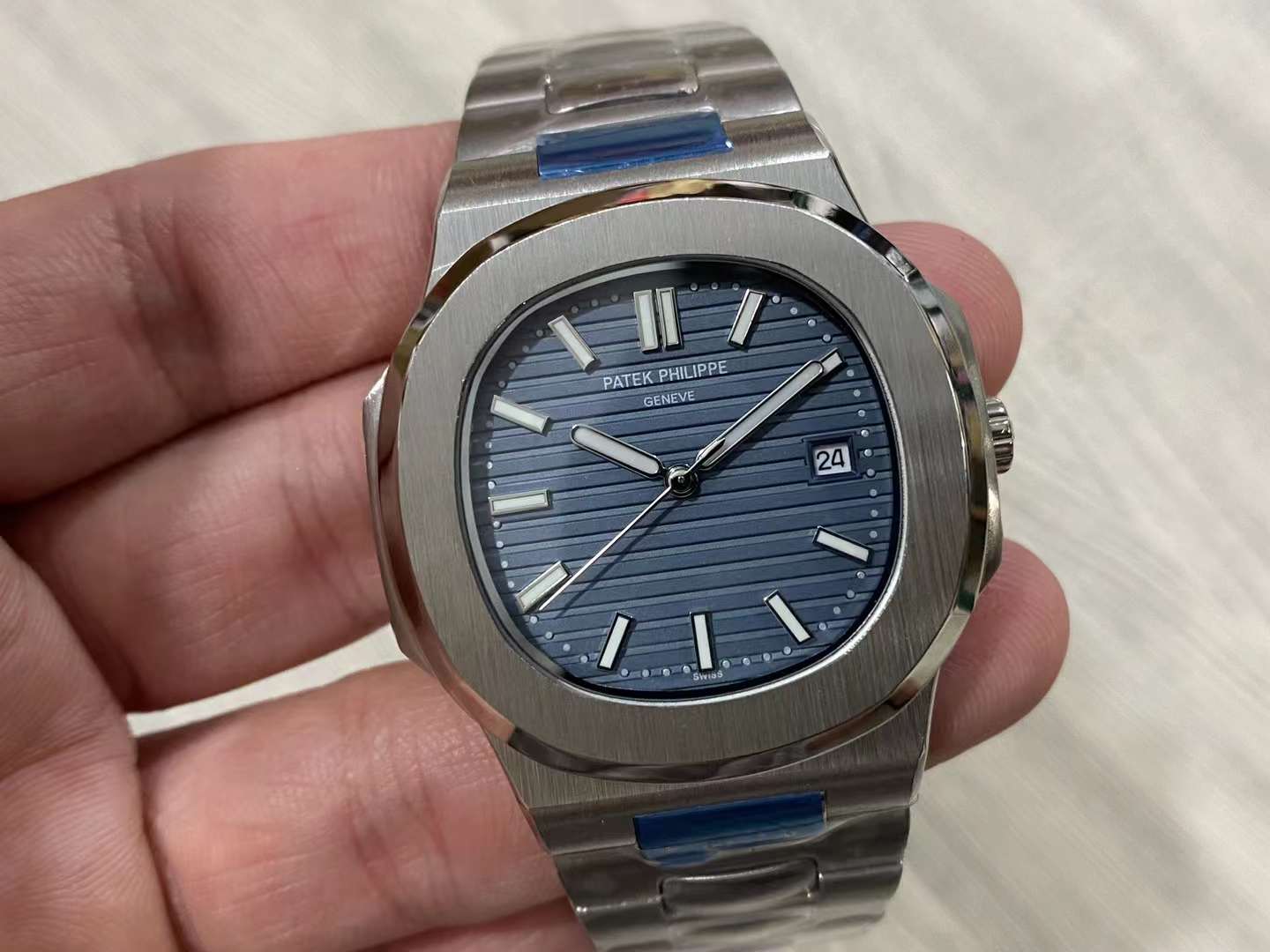 Patek Philippe Nautilus in Stainless Steel with Blue Dial