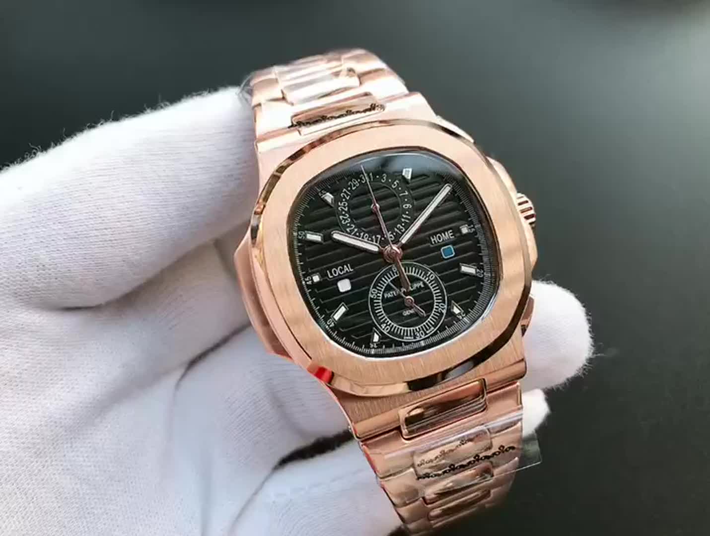 Patek Philippe Nautilus Travel Time Watch | 5990-1R-001  black dial