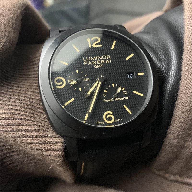 Panerai Power Reserve PVD Coated Steel Black Hobnail L Luminor PAM 00028