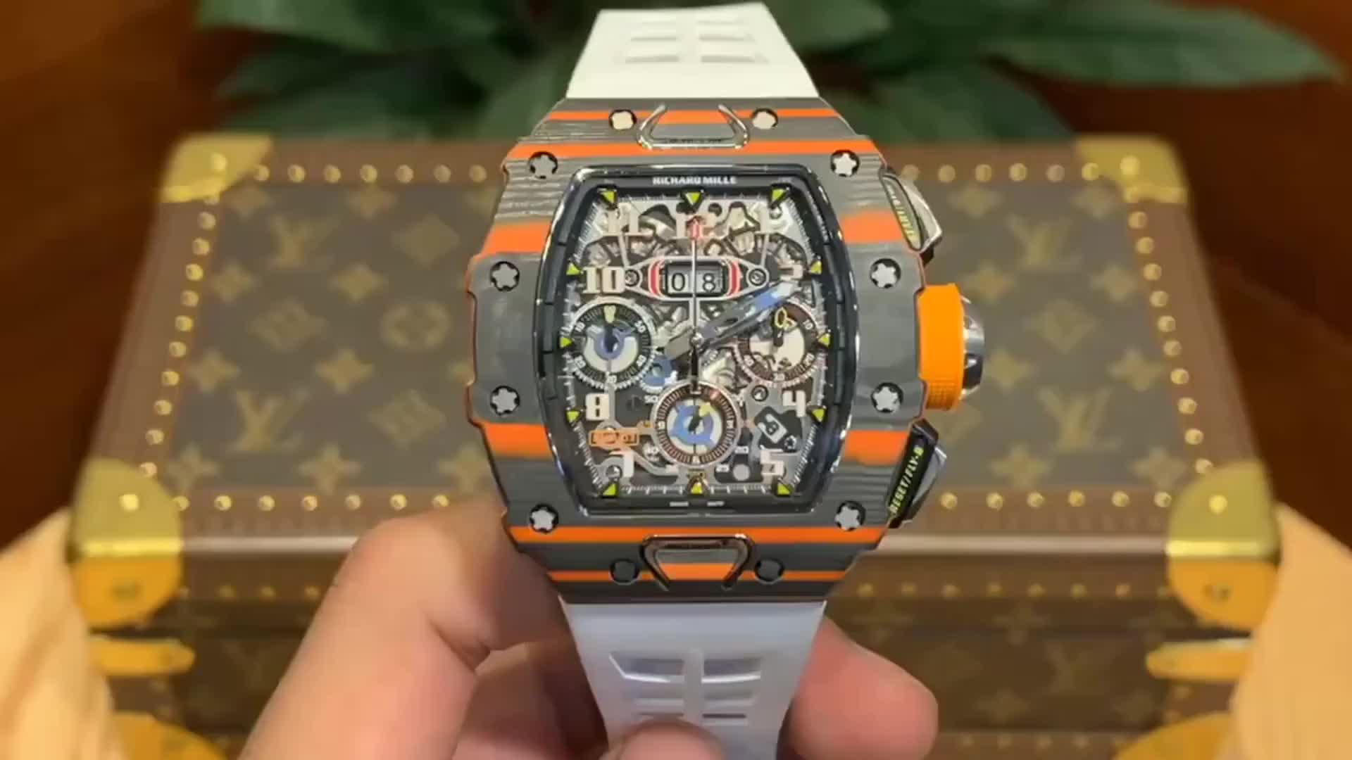 Richard Mille Automatic Flyback Chronograph RM 11-03 McLaren Watch white strap