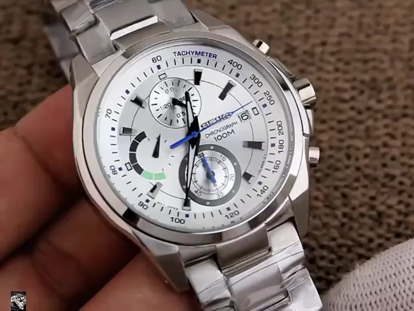 Seiko Sports Chronograph Tachymeter White Dail Men’s