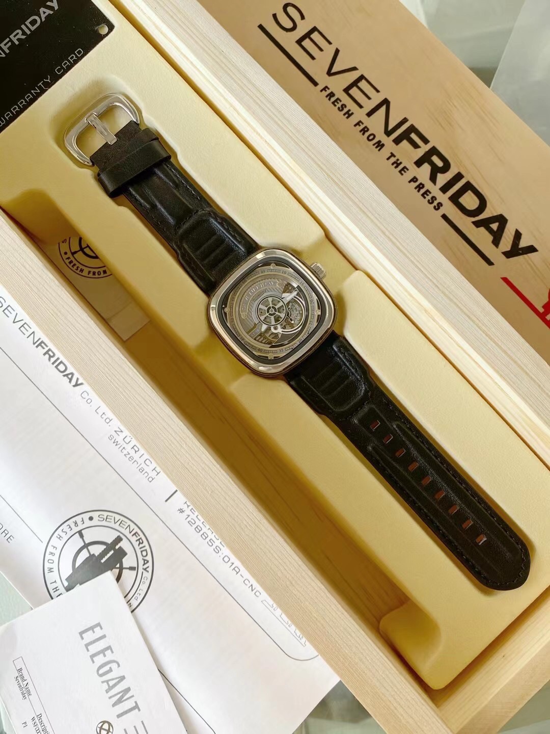 Sevenfriday S-Series Automatic SF-S1/01-CO78 | black Leather Strap