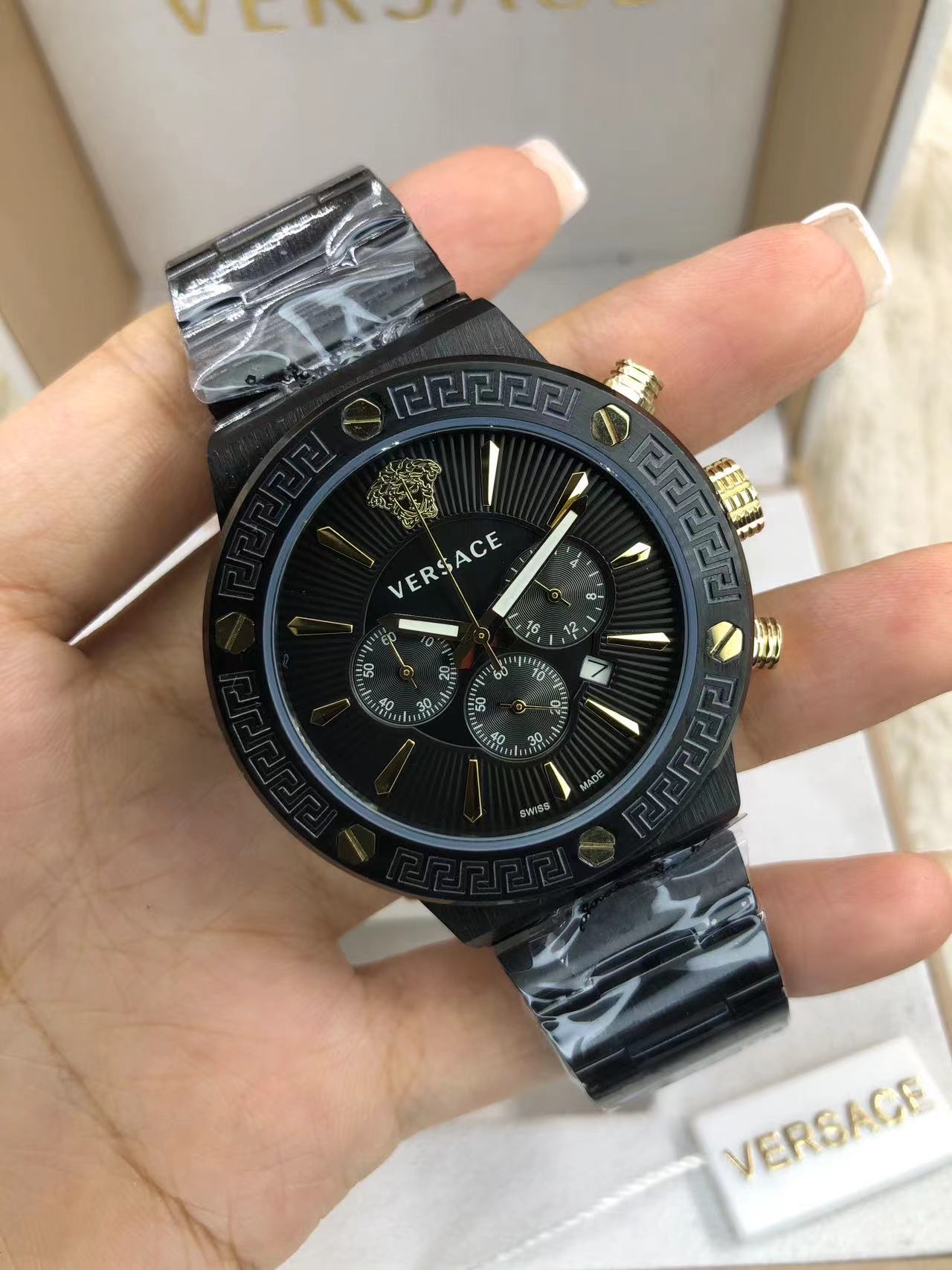 Versace VESO01022 V-Sporty Greca Chronograph black gray