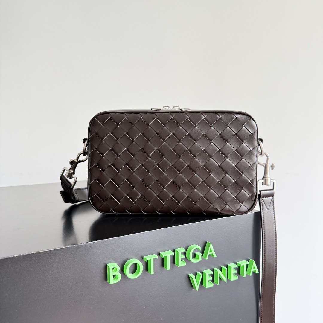 Bottega Veneta® Men’s Intrecciato Camera Bag in brown
