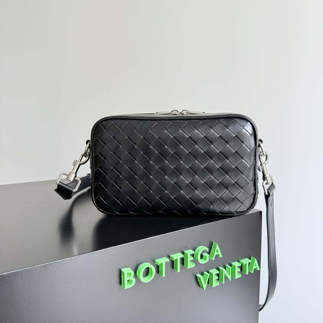 Bottega Veneta® Men’s Intrecciato Camera Bag in black