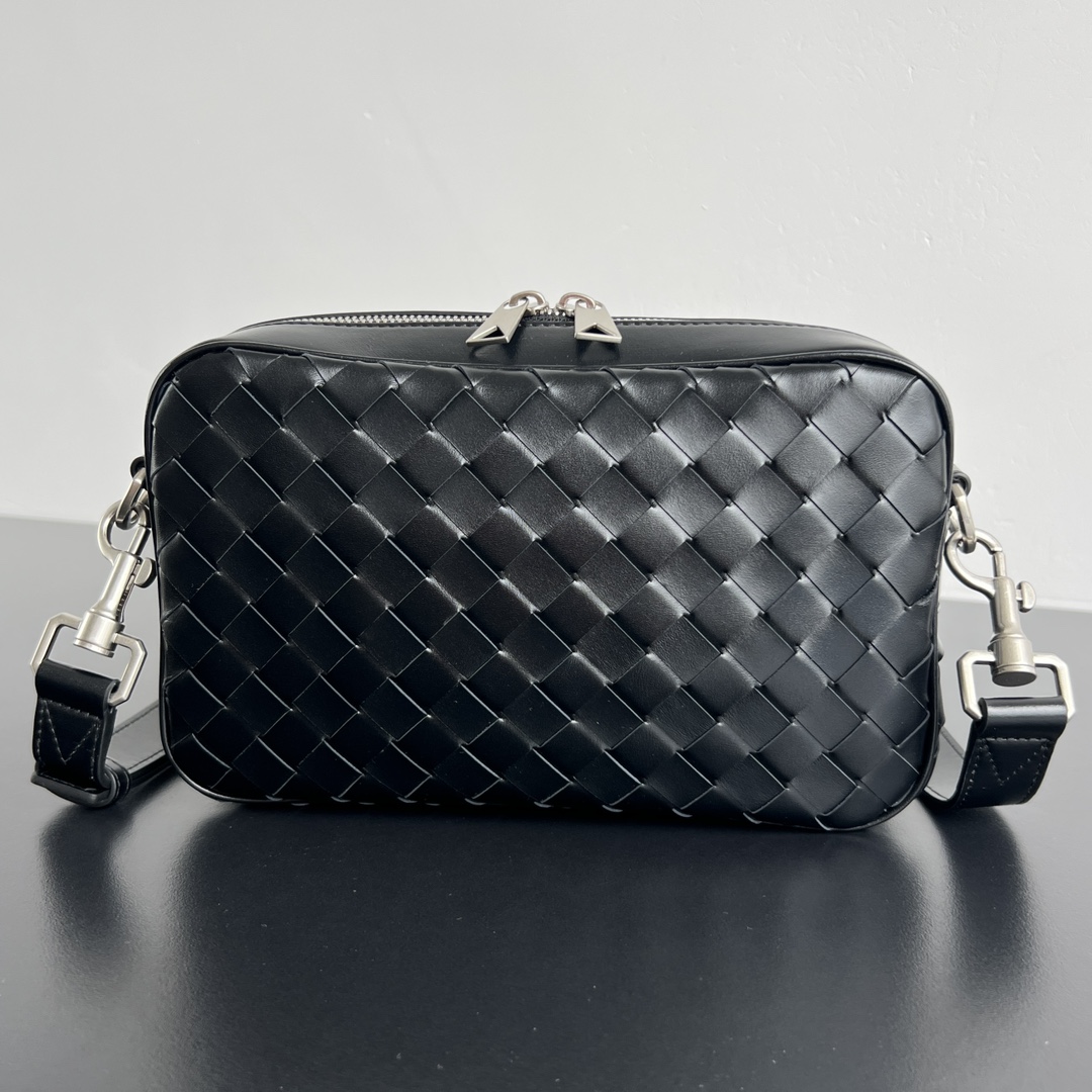 Bottega Veneta® Men’s Mini Intrecciato Camera Bag in black