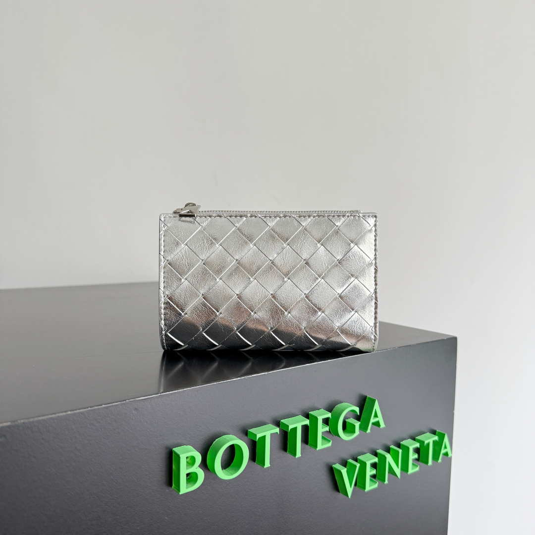 Bottega Veneta Intrecciato Silver Womens Bottega Veneta