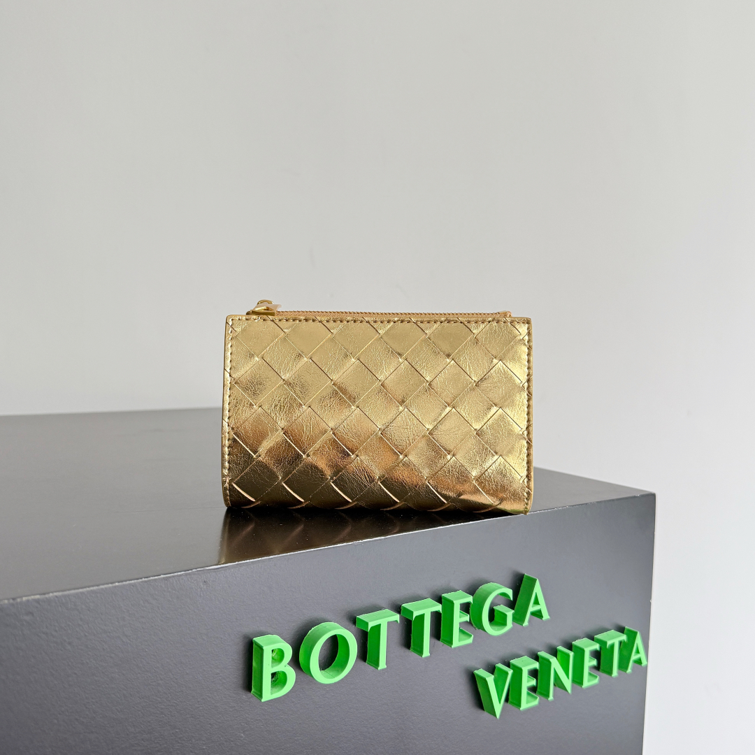Bottega Veneta Intreccio Nappa Leather Small Bifold Wallet