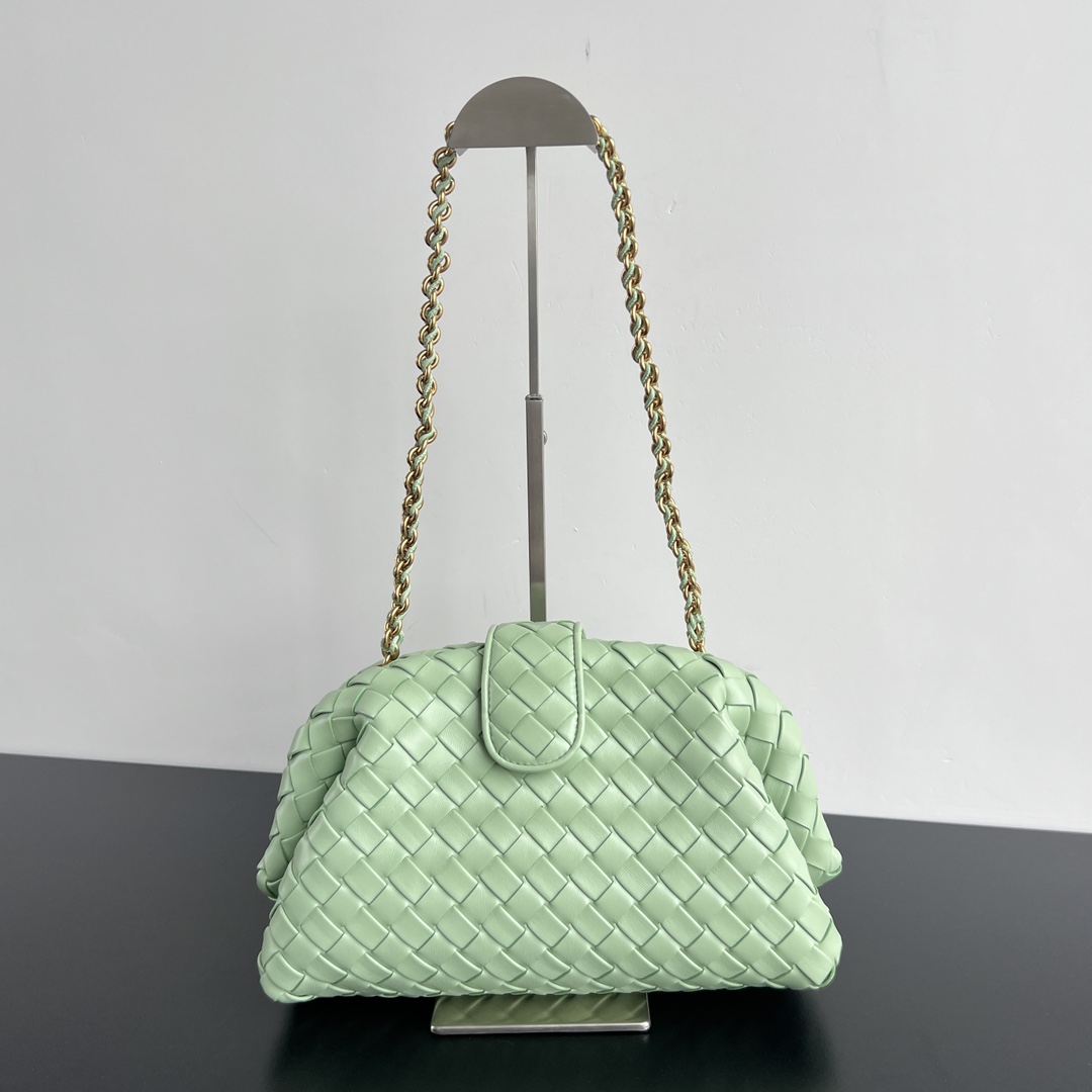Bottega Veneta Teen Lauren 1980 With Chain In Fresh Mint