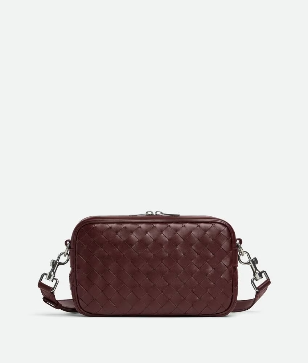 Bottega Veneta® Men’s Small Intrecciato Camera Bag in red