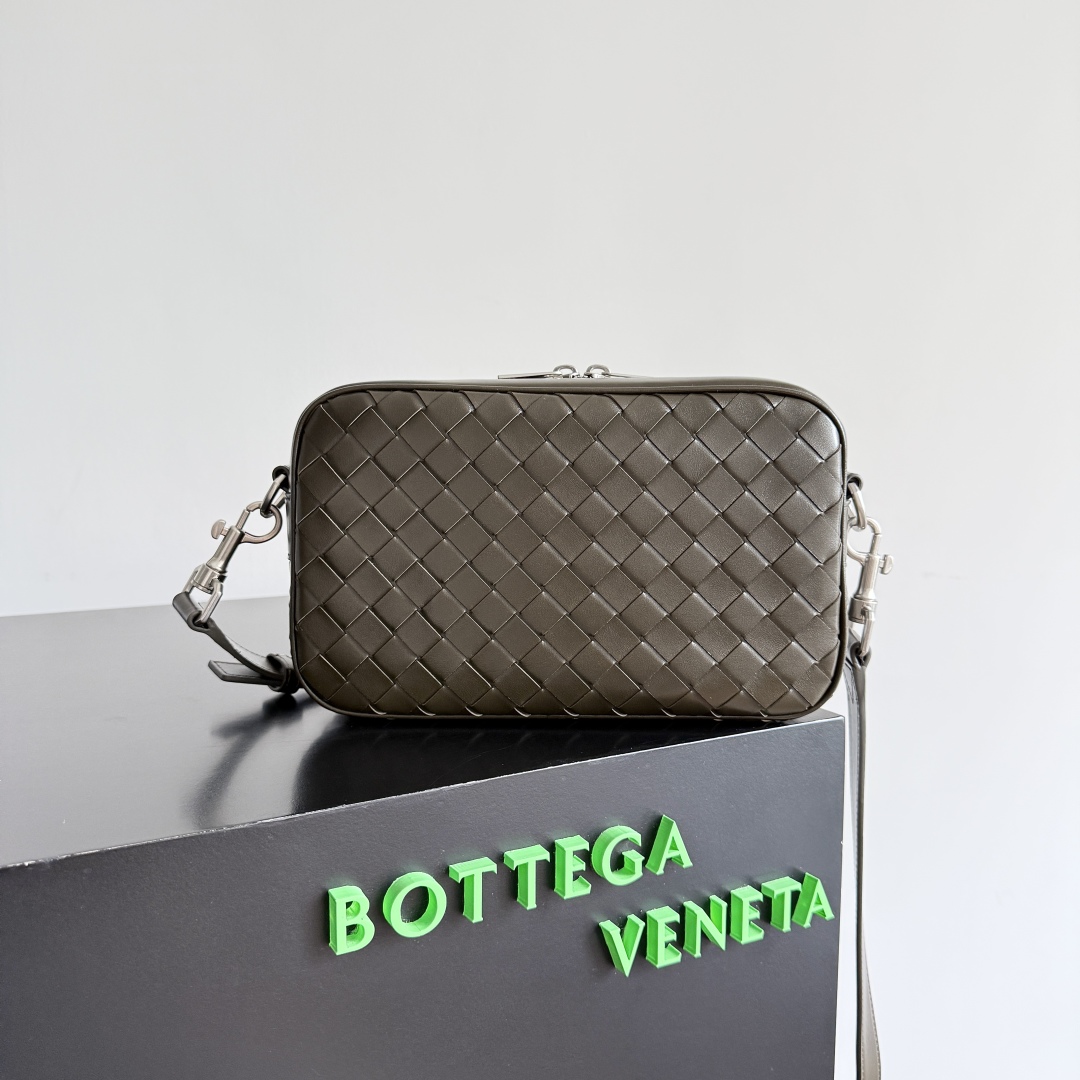 Bottega Veneta® Men’s Small Intrecciato Camera Bag in Kaki