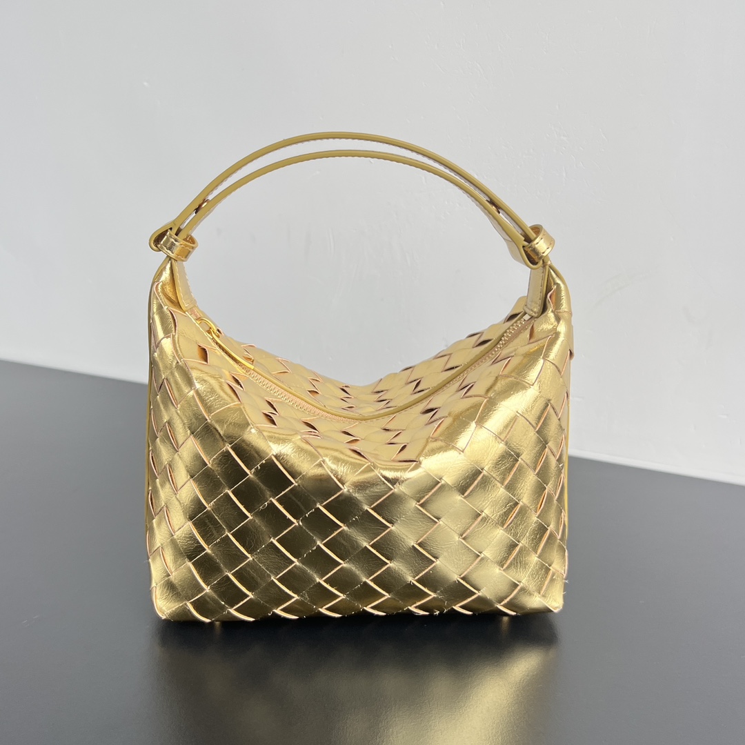 Bottega Veneta Large Sardine Intrecciato Leather Shoulder Bag |gold mini\