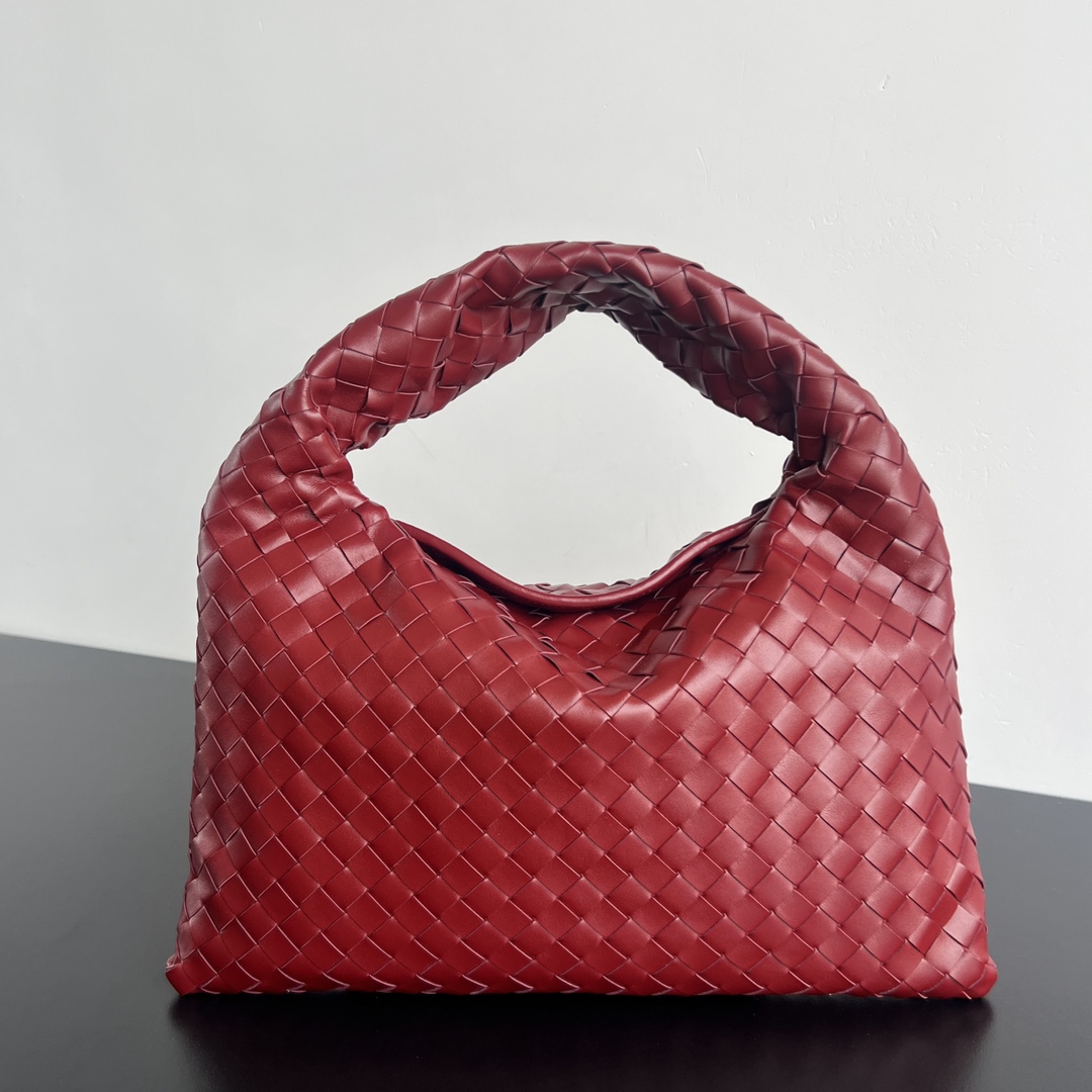 Bottega Veneta Red Intrecciato Woven Nappa Leather Large