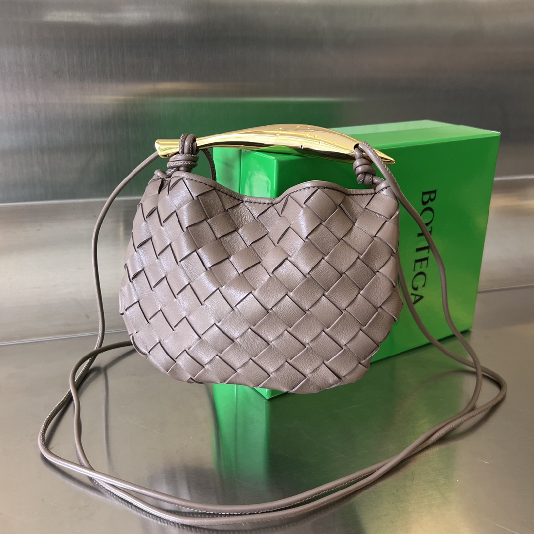 Bottega Veneta Taupe Woven Intrecciato Nappa Leather Baby Sardine Crossbody Bag