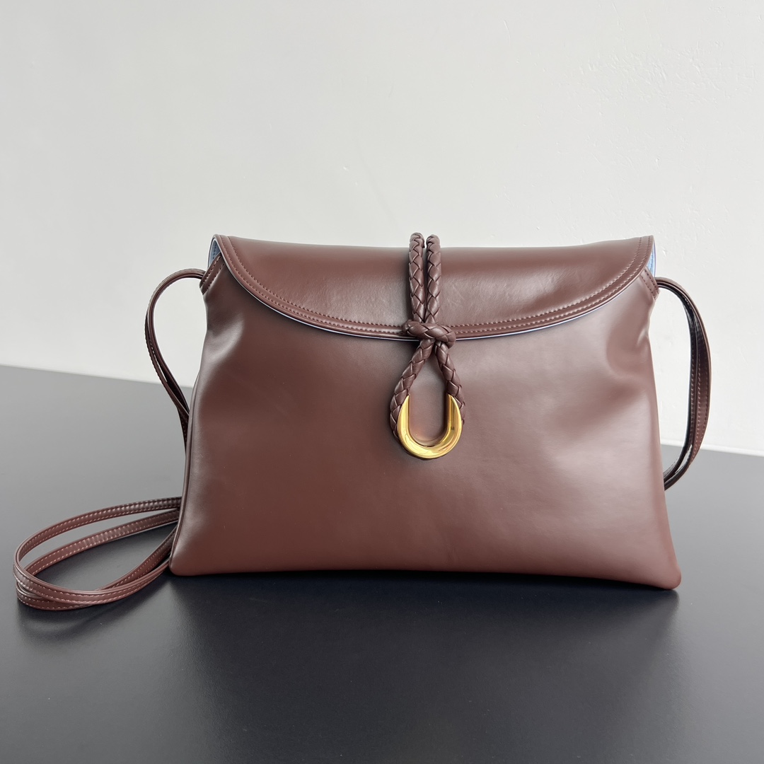Bottega Veneta Liberta Medium leather crossbody bag brown