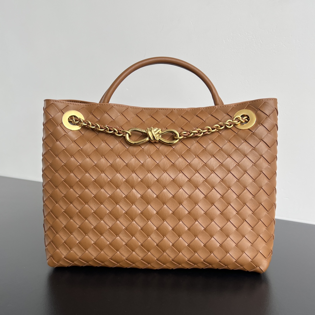 Bottega Veneta Leather Chain Tote Medium – Brown Totes,