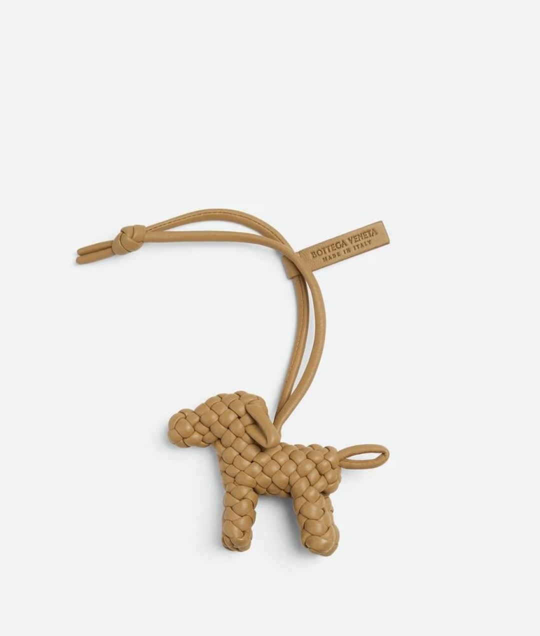 Bottega Veneta Lambskin Woven Dog Charm