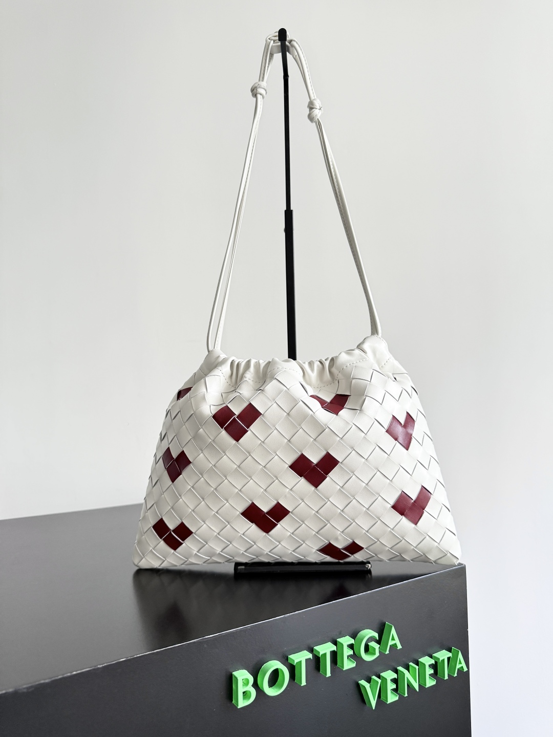 Bottega Veneta Red Heart Dustbag in Intrecciato Leather