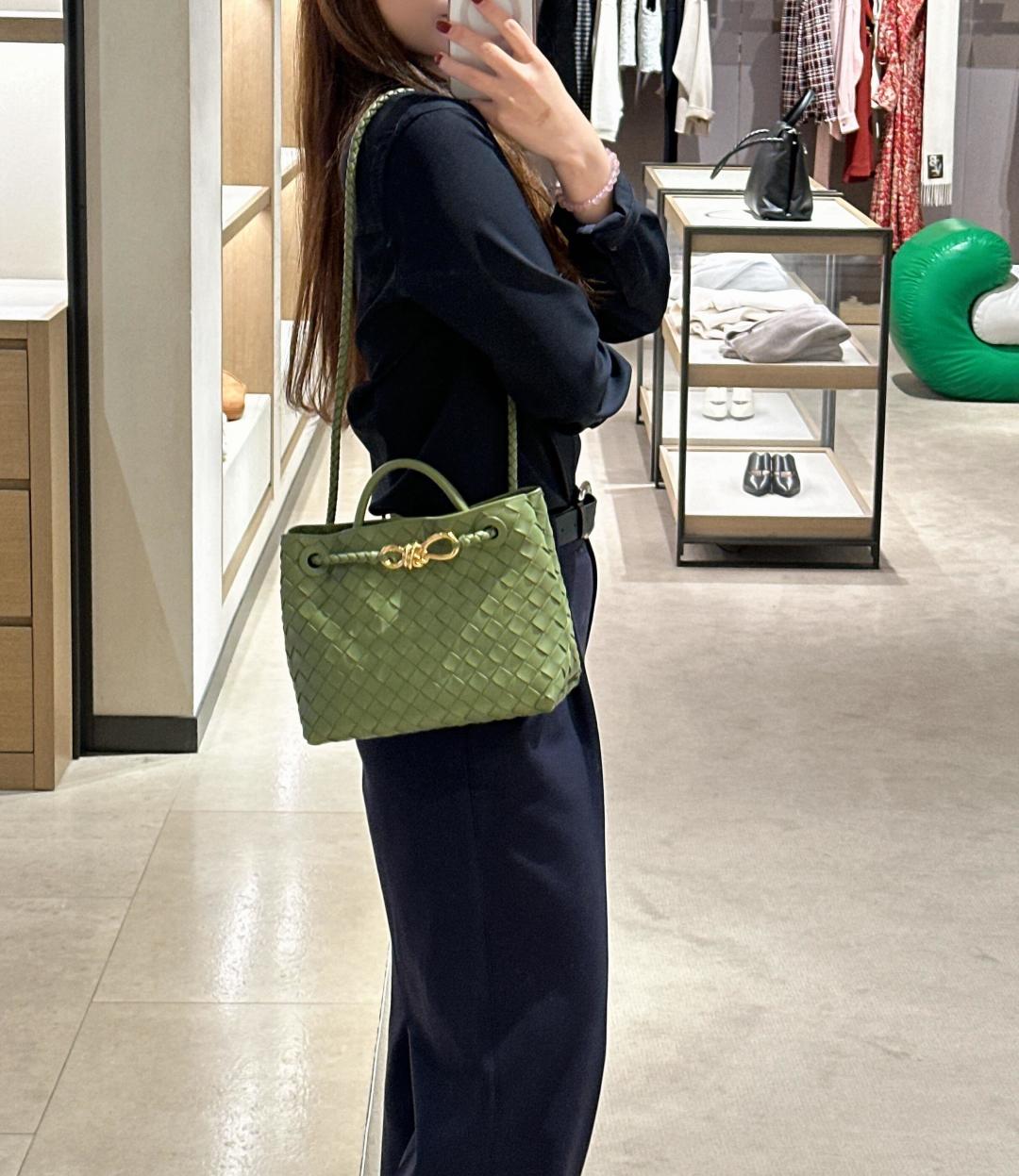 BOTTEGA VENETA Andiamo Shoulder Bag BROWN green|