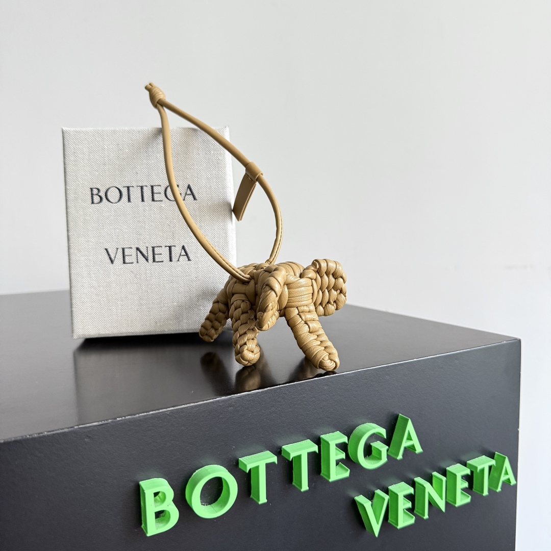Bottega Veneta Lambskin Woven Dog Charm