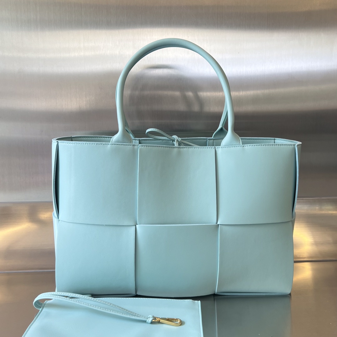 Bottega Veneta Light Blue Leather Small Arco Tote