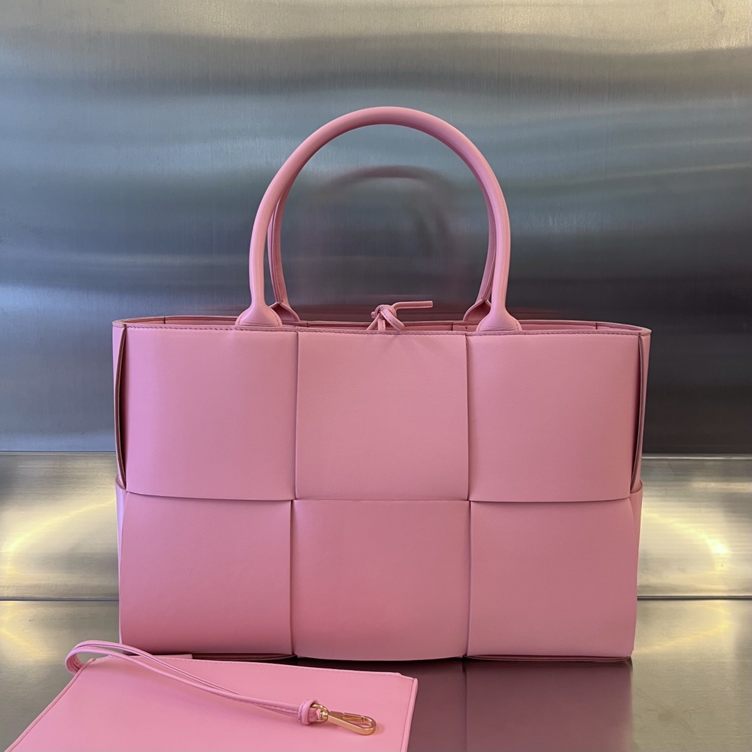 BOTTEGA VENETA Candy Arco Ribbon Pink Leather Tote Bag