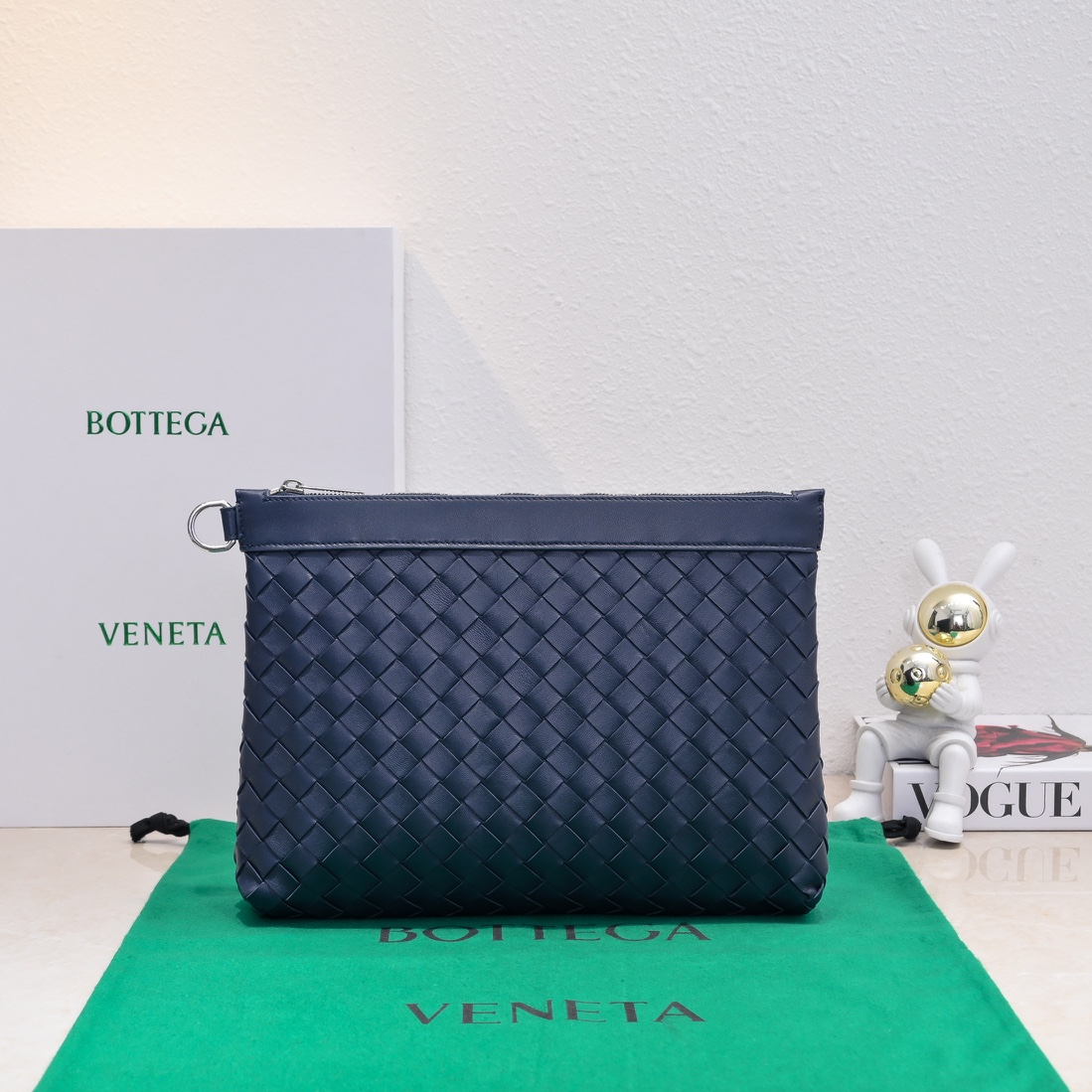 Bottega Veneta Intrecciato Navy blue Leather ref.1230727