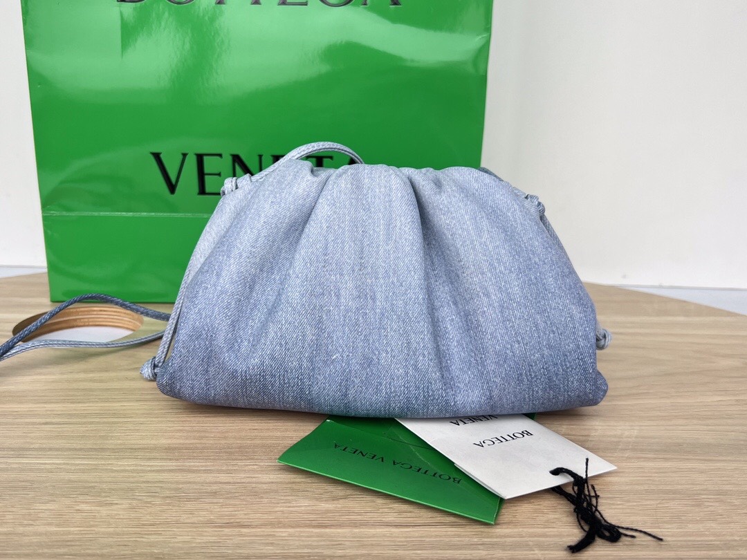 Bottega Veneta Teen Denim Look Leather Pouch