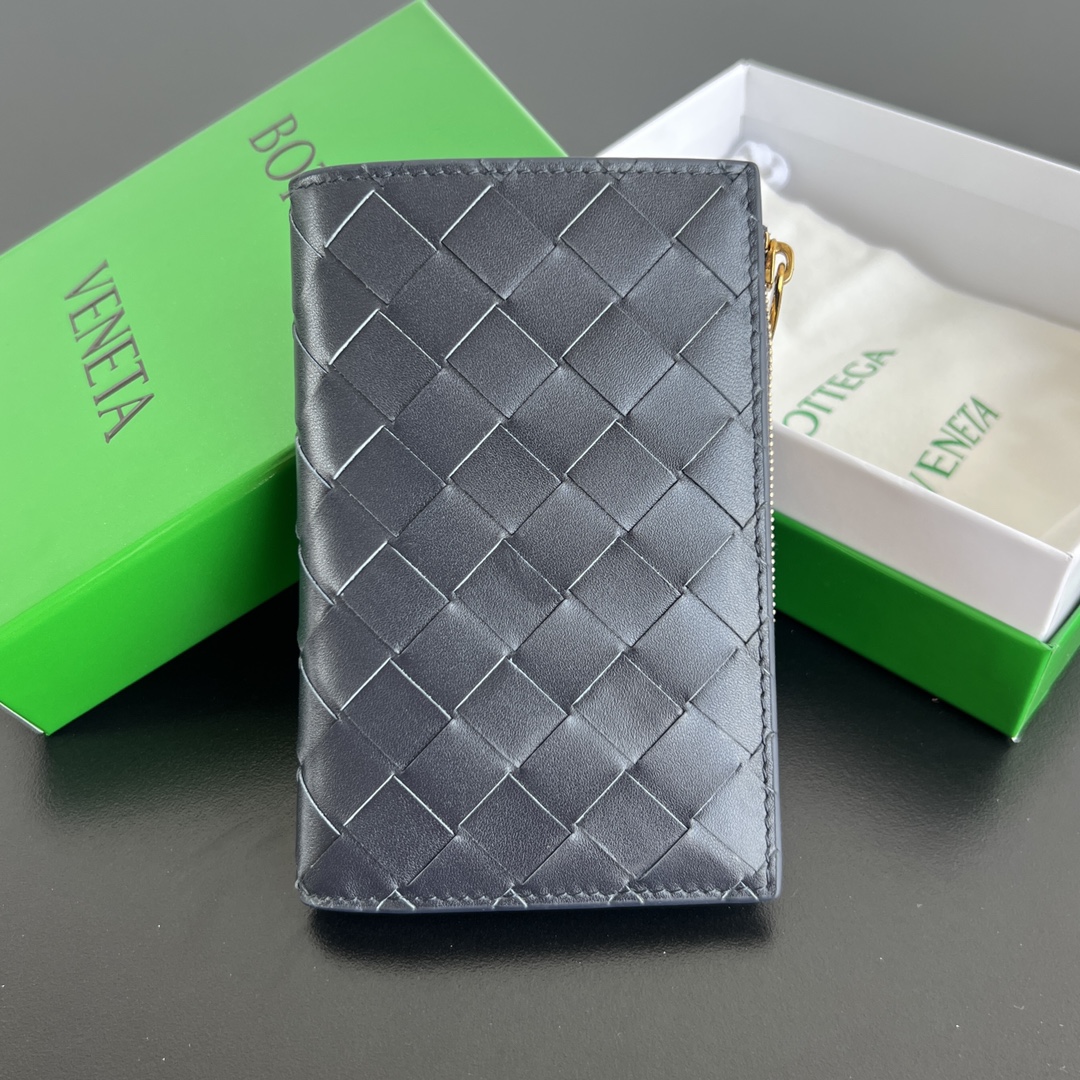 Bottega Veneta® Men’s Intrecciato Flap Wallet in Dark black