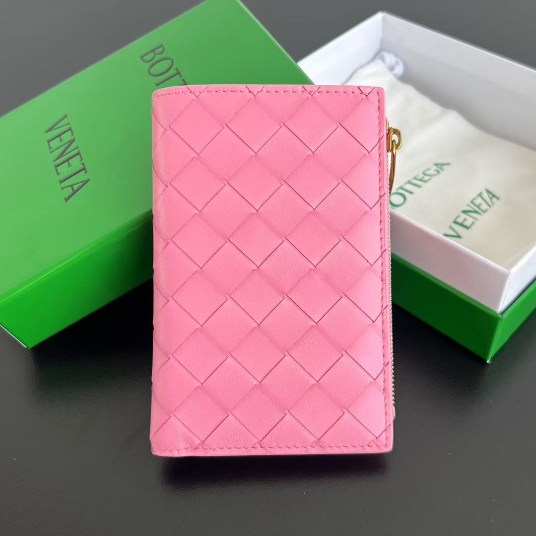 BOTTEGA VENETA 6 row key case pink intrecciato hook