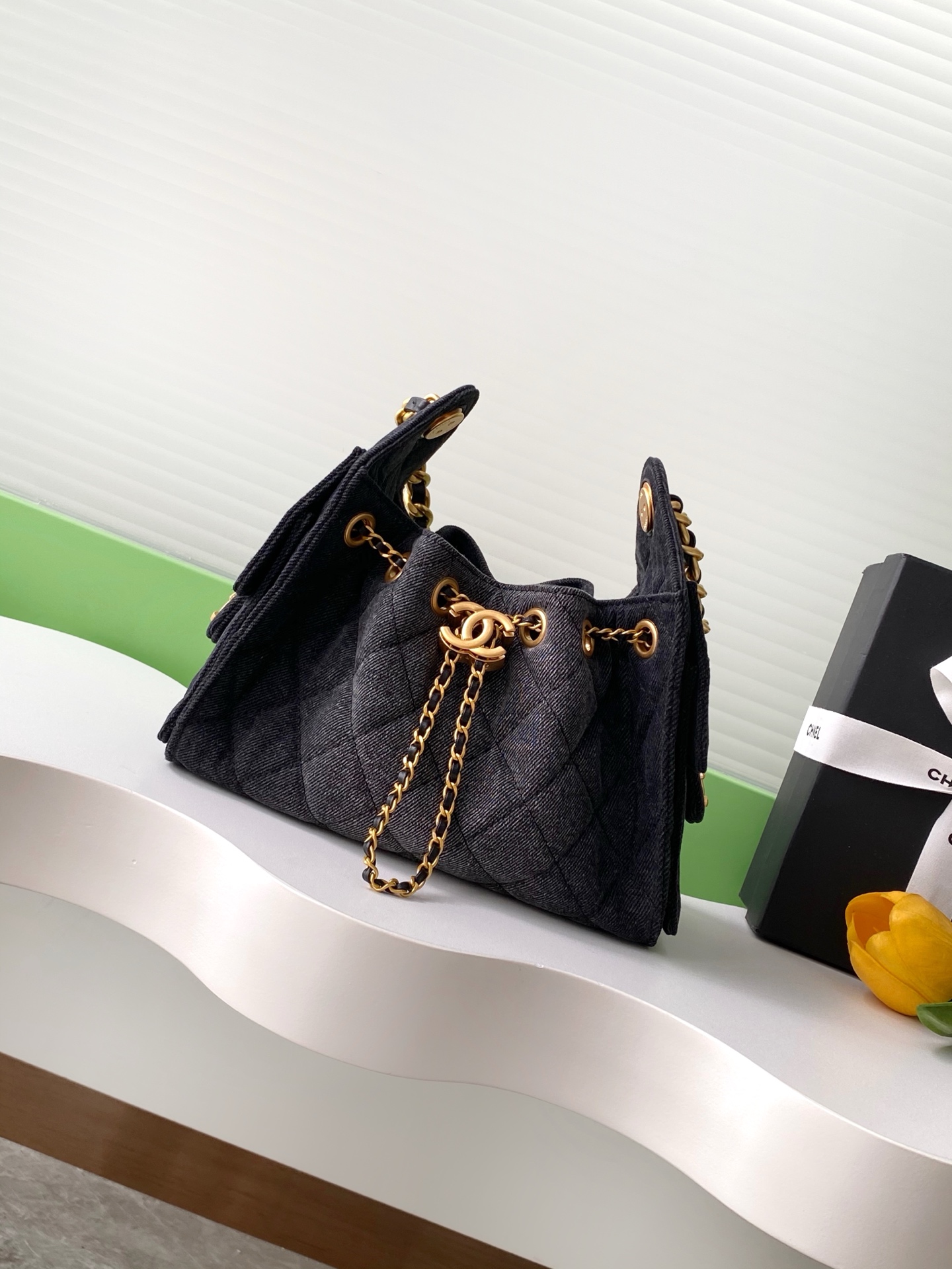 Chanel 25 small handbag, Grained calfskin & gold-tone