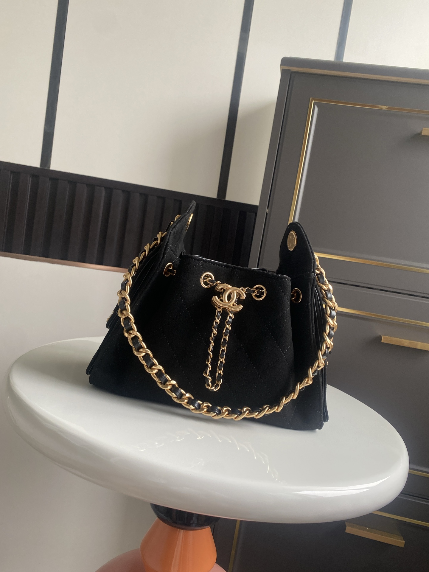 CHANEL Caviar Quilted Small Chanel 25 Handbag Black