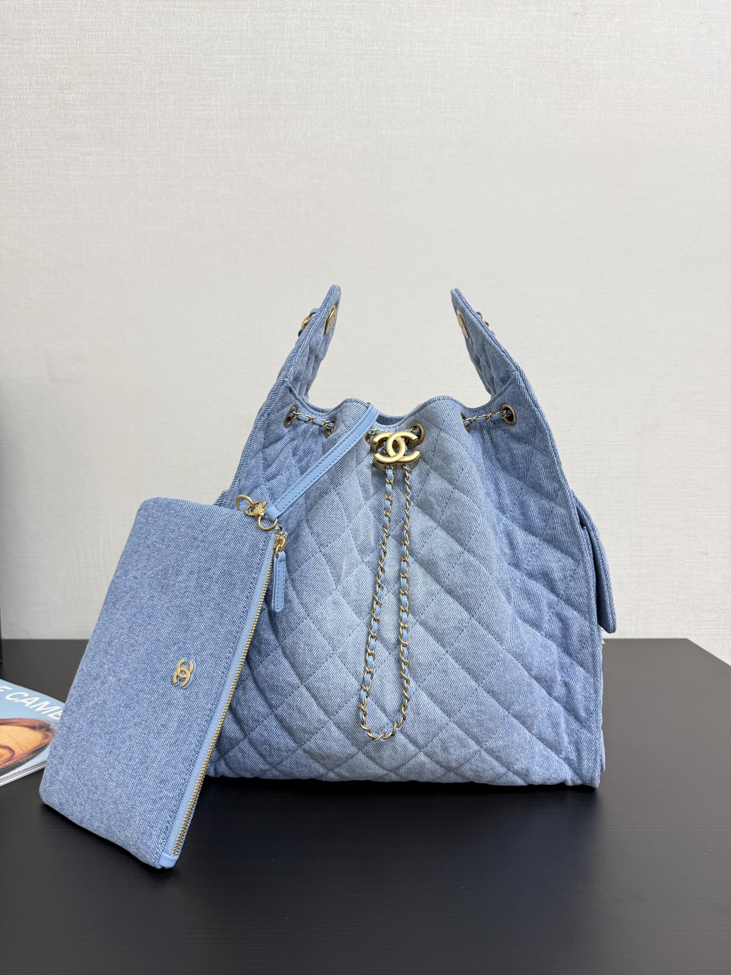 Chanel 25 medium handbag, Grained calfskin & gold-tone