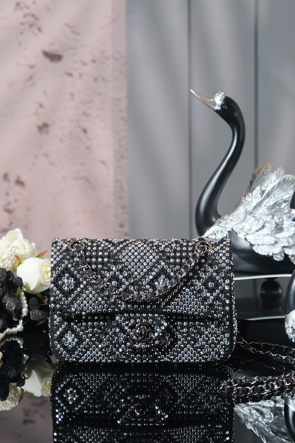 Chanel Classic Double Flap Bag Strass Embellished Beaded