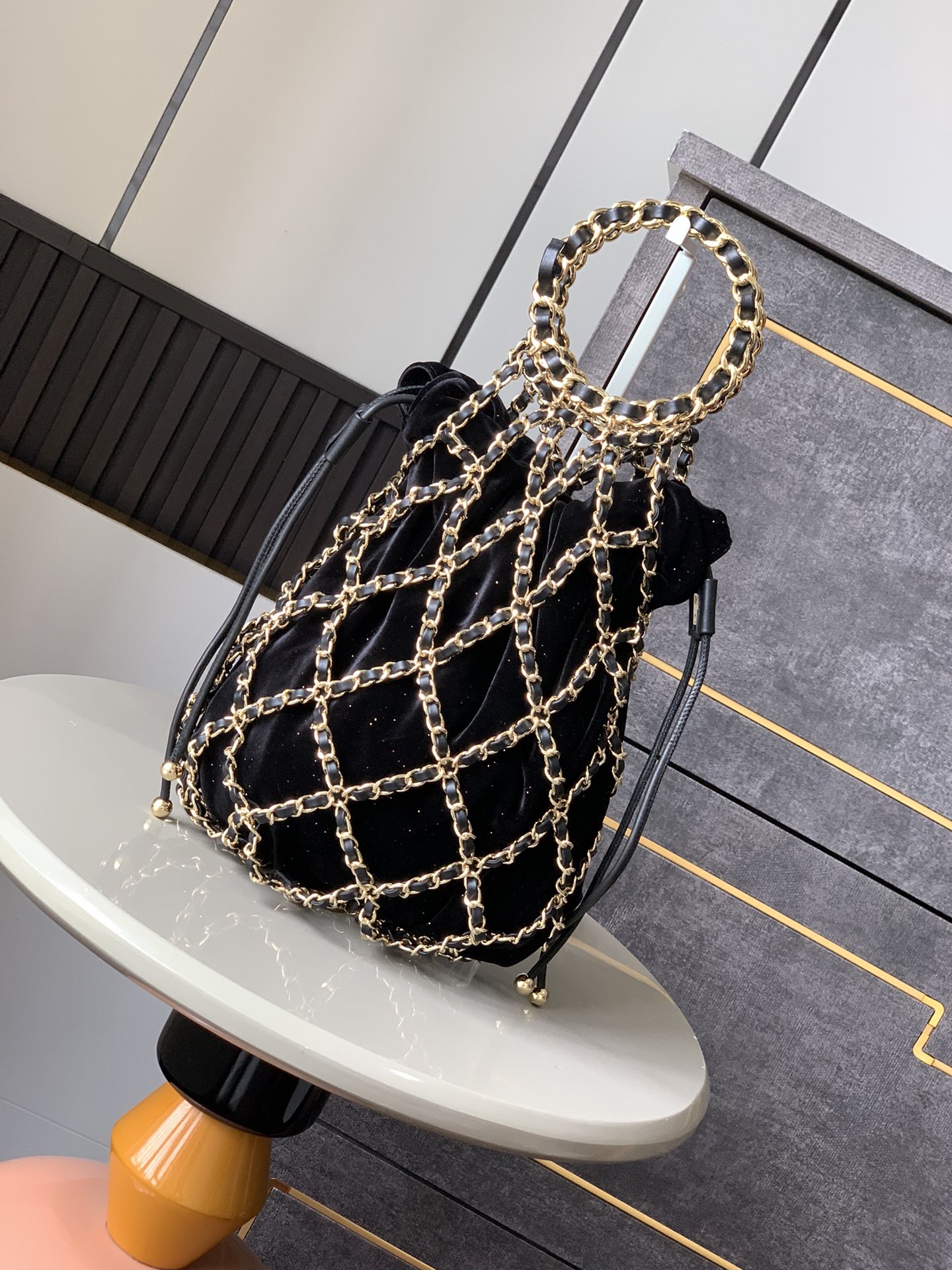 Chanel Chain Net Drawstring Bag – Black Handle Bags, Handbags – CHA1199862