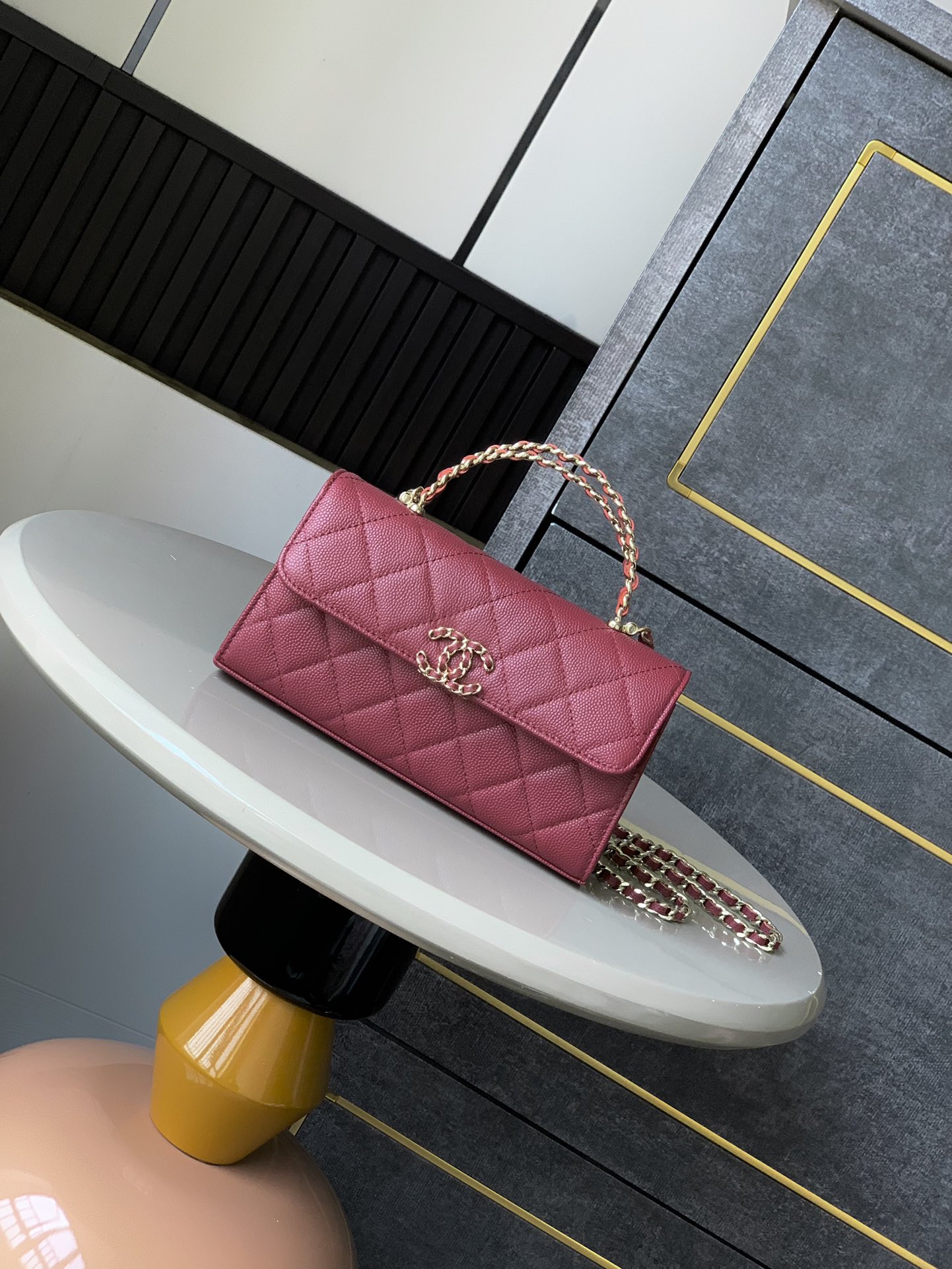 Chanel Handle Bag for Women Red Size 19