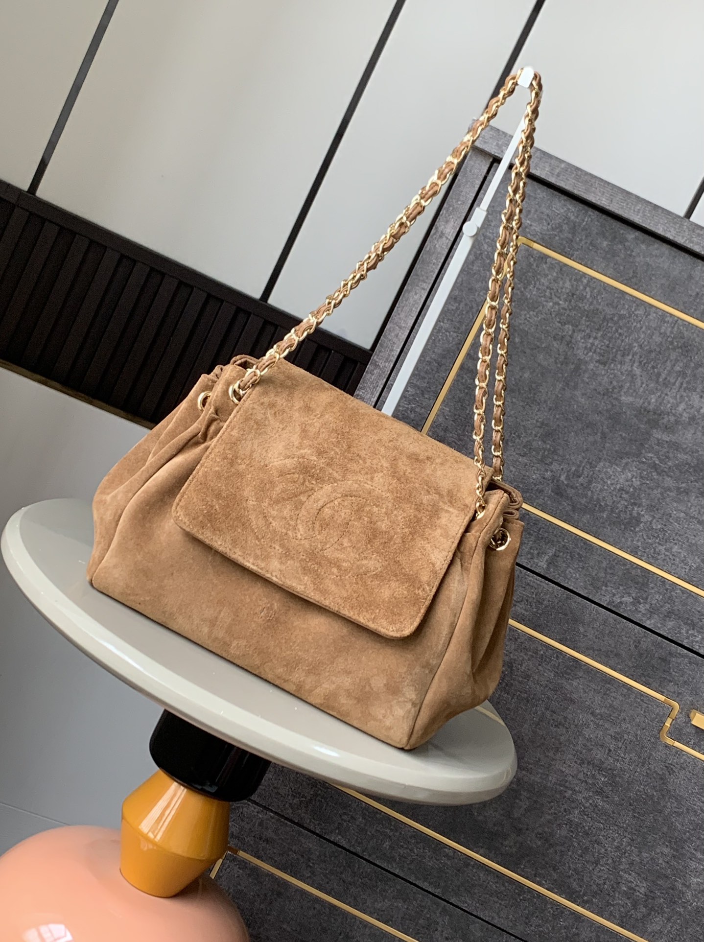 Chanel CC Suede Accordion Flap Bag – Brown Shoulder Bags, Handbags – CHA6505