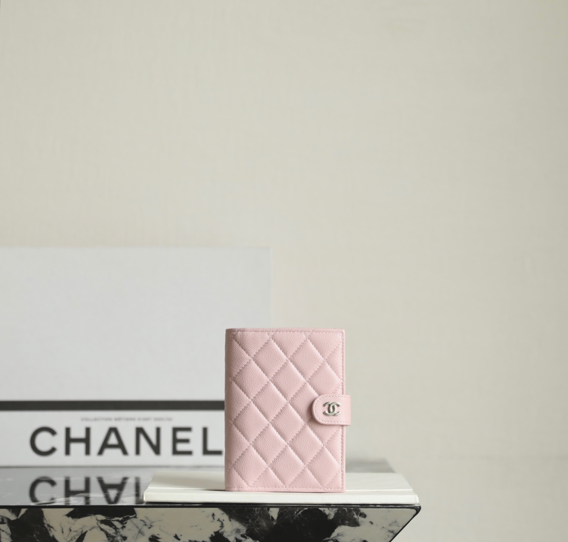 CHANEL Caviar Quilted Passport Holder Pink 1483053