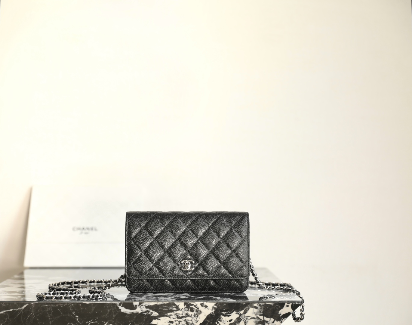 Chanel Timeless Classic Line AP0250 Chain Wallet Black Dark red Leather ref.2015515