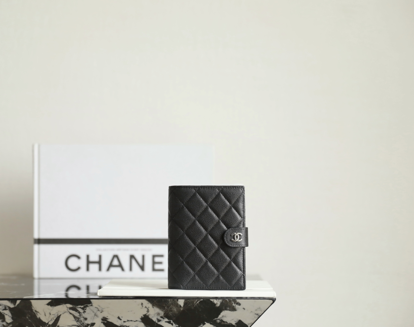 CHANEL Caviar Quilted Passport Holder Black 1570410