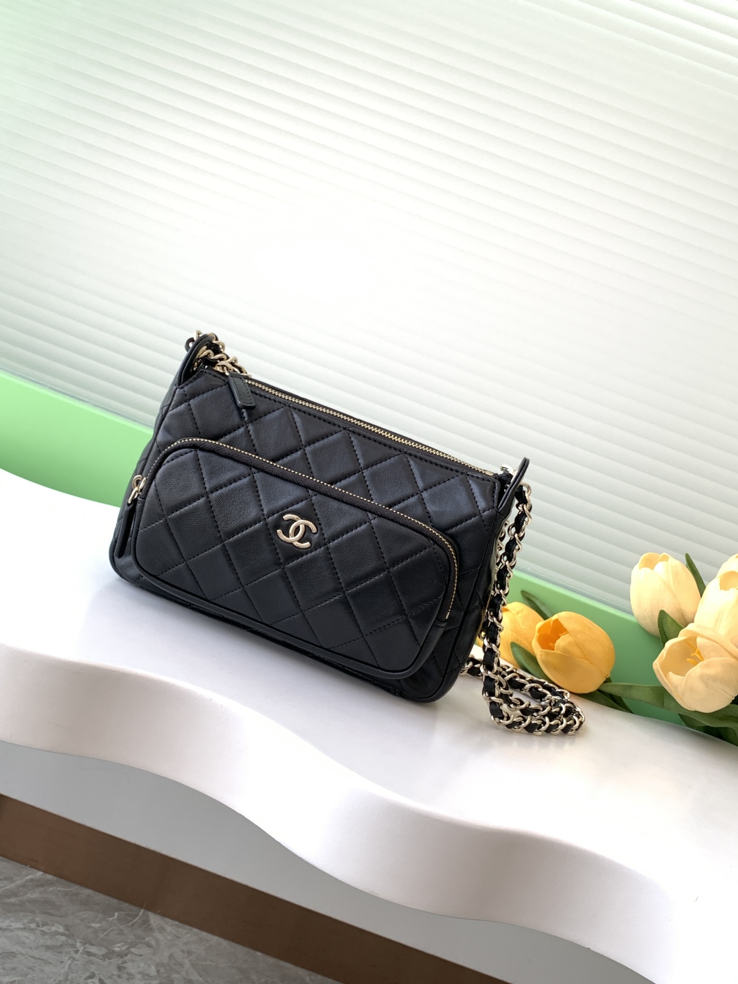 Chanel CHANEL Mademoiselle Chain Shoulder Black Women’s Lambskin Bag black