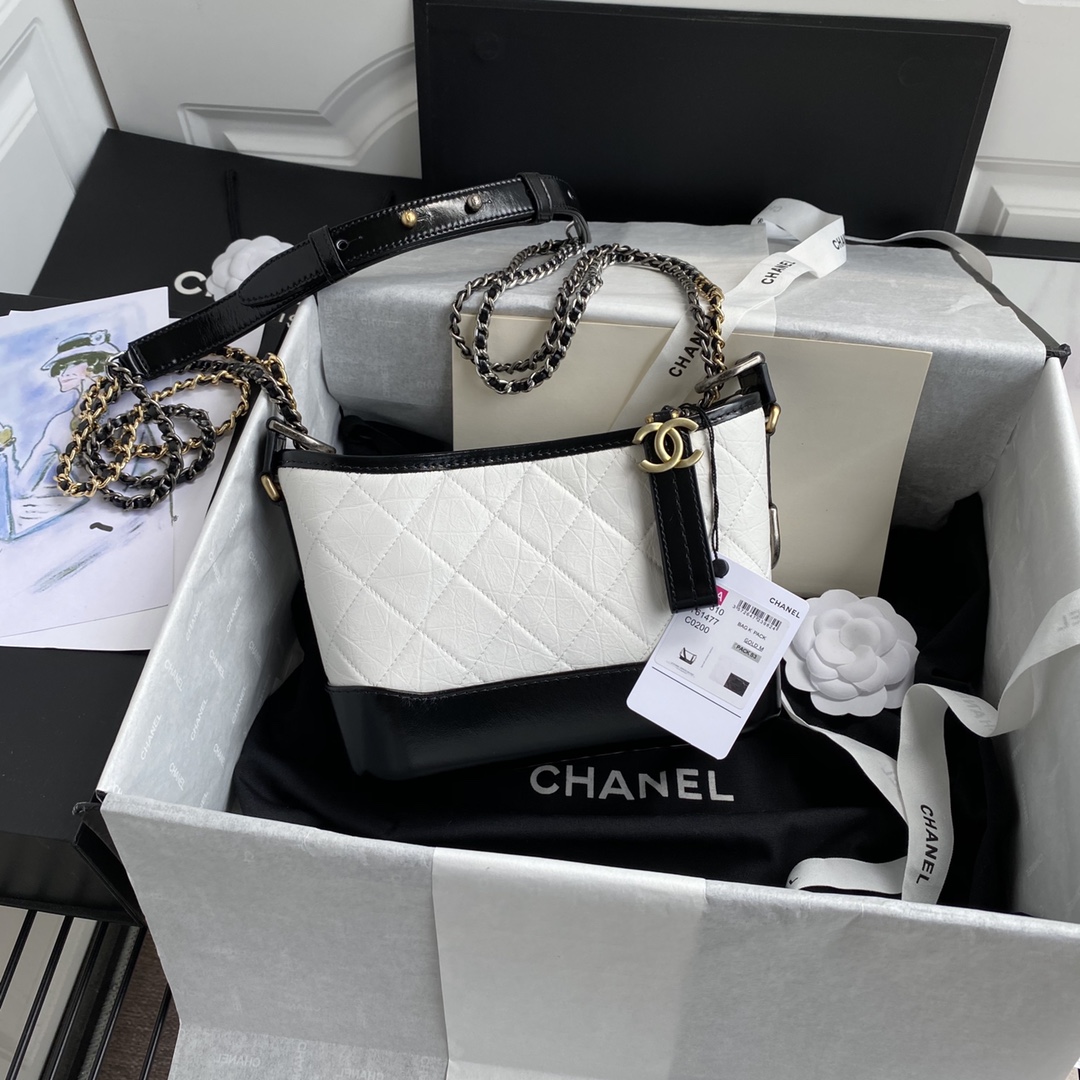 Chanel Gabrielle Hobo Bag Small White