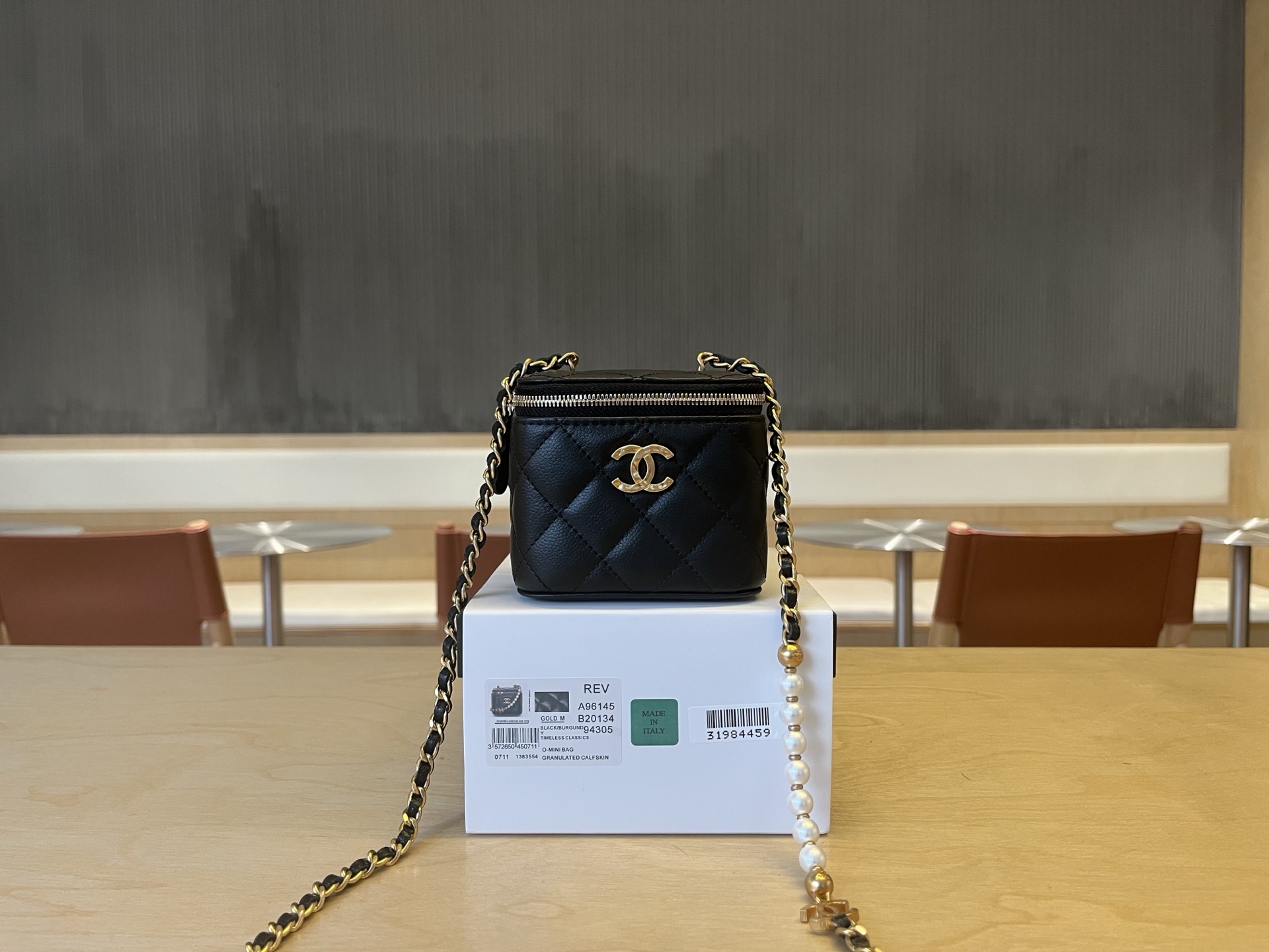 Chanel Quilted Mini Perfect Fit Vanity With Chain Black