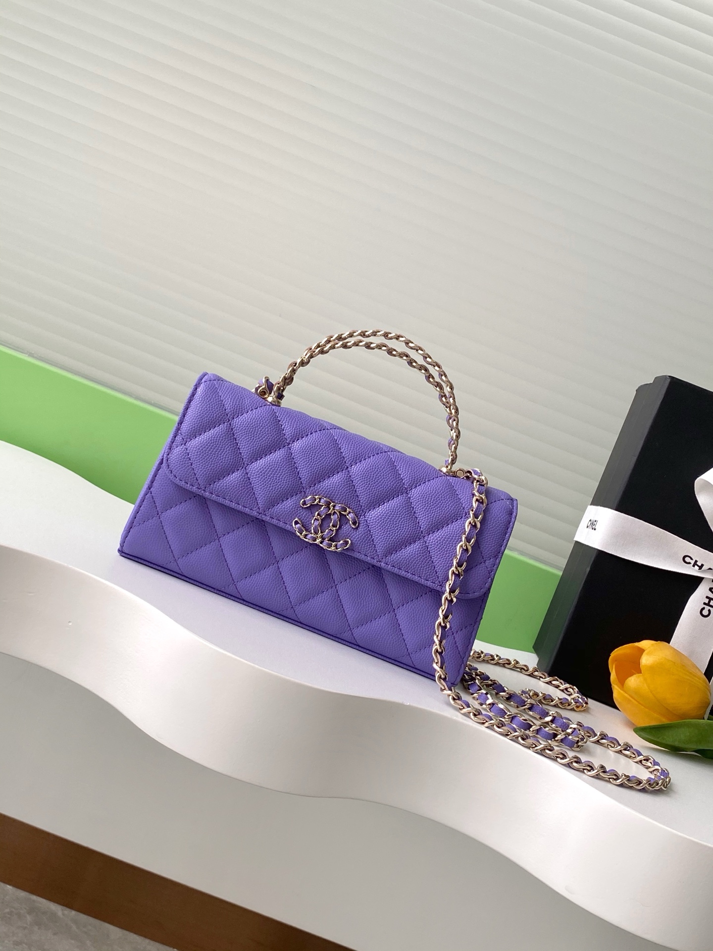 Chanel Trendy CC Lambskin 2 Way Shoulder Bag logo plate